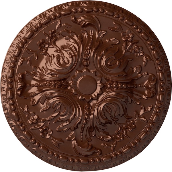 Ekena Millwork Amelia Ceiling Medallion (Fits Canopies up to 2 3/8"), Hand-Painted Copper Penny, 19 5/8"OD x 3/4"P CM20AMCPS - main